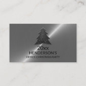 Feestelijke boom - Zilver - Kerst Party Ticket Informatiekaartje (Voorkant)