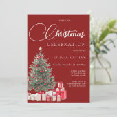 Feestelijke boomfamilie of zakelijk kerstfeest kaart (Staand voorkant)