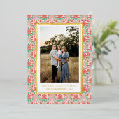  feestelijke border fotokaart folie feestdagenkaart (Staand Voorkant)