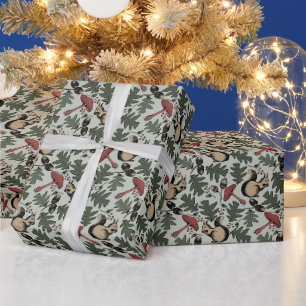 Feestelijke Bos Eekhoorns, Eikels & Paddenstoelen Cadeaupapier