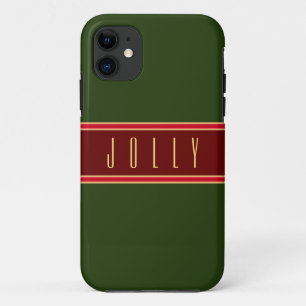 Feestelijke bos groen bordeaux strepen "Jolly" tek Case-Mate iPhone Case