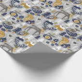 Feestelijke bosdieren Scandi Kerstmis Cadeaupapier (Hoek)