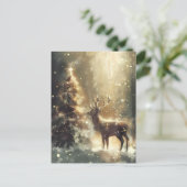 Feestelijke bosscène met herten kerstgroet briefkaart (Staand voorkant)