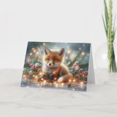 Feestelijke Bossenvos met Bijbelvers Kerstmis Feestdagen Kaart (Voorkant)