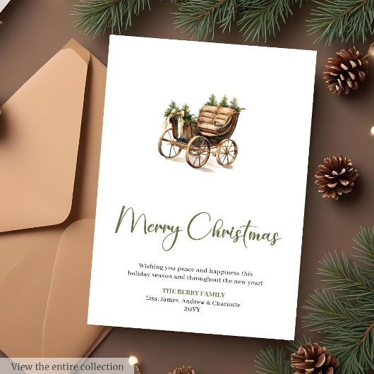 Feestelijke botanische aangepaste kerstkaart