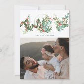 Feestelijke Botanische Bloemen JOY Christmas Class Feestdagenkaart (Voorkant)