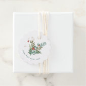 Feestelijke Botanische Bloemen Kerstmis Classic Wi Bedankjes Labels (In situ)