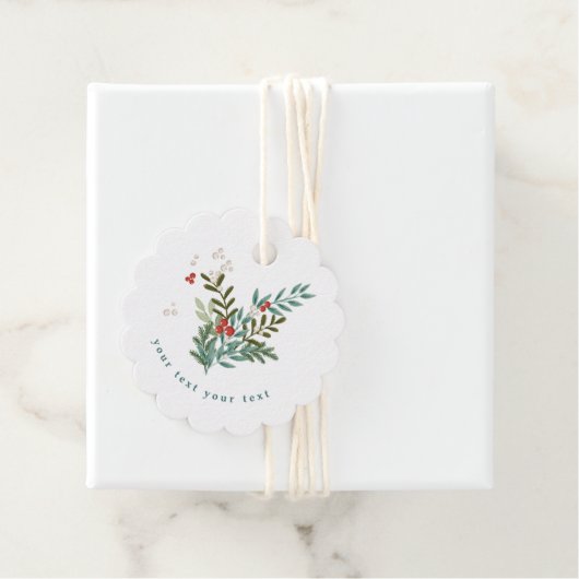 Feestelijke Botanische Bloemen Kerstmis Classic Wi Bedankjes Labels (In situ)