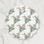 Feestelijke Botanische Bloemen Kerstmis Classic Wi Bedankjes Labels (Achterkant)