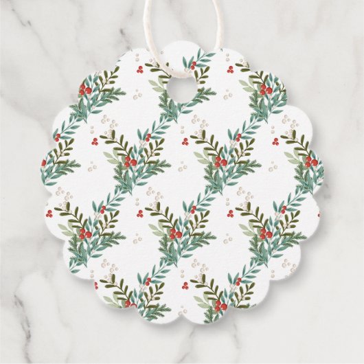 Feestelijke Botanische Bloemen Kerstmis Classic Wi Bedankjes Labels (Achterkant)