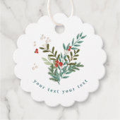 Feestelijke Botanische Bloemen Kerstmis Classic Wi Bedankjes Labels (Voorkant)