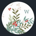 Feestelijke Botanische Bloemen Kerstmis Classic Wi Ronde Sticker<br><div class="desc">Feestelijke Botanische Bloemen Kerstmis Traditionele Witte Klassieke Ronde Sticker ________________________ ***Dit ontwerp maakt deel uit van een kerstvakantie collectie*** 🎄 Introductie van mijn Feestelijke Loofbloemige Kerst Collectie in Traditioneel Reds voor de feestdagen! Traditie ontmoet de elegantie van Natuur! 🎅 Haal de magie van de feestdagen uit met dit collectie, een...</div>