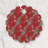 Feestelijke Botanische Bloemen Kerstmis Traditione Bedankjes Labels (Achterkant)