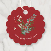 Feestelijke Botanische Bloemen Kerstmis Traditione Bedankjes Labels (Voorkant)