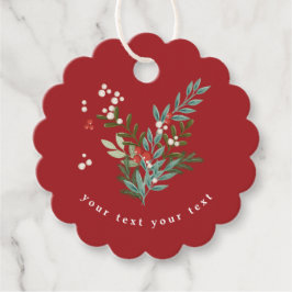 Feestelijke Botanische Bloemen Kerstmis Traditione Bedankjes Labels