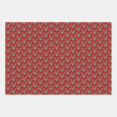 Feestelijke Botanische Bloemen Kerstmis Traditione Inpakpapier Vel (Voorkant 2)