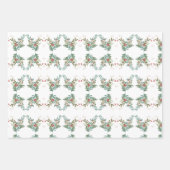 Feestelijke Botanische Bloemen Kerstmis Traditione Inpakpapier Vel (Voorkant)