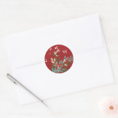 Feestelijke Botanische Bloemen Kerstmis Traditione Ronde Sticker (Envelop)