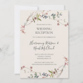 Feestelijke botanische champagne huwelijksreceptie kaart (Voorkant)