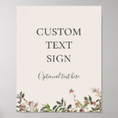 Feestelijke botanische champagnekaarten en geschen poster (Voorkant)