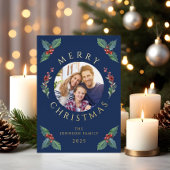 Feestelijke botanische foto kerst Folie Folie Feestdagenkaart