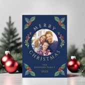 Feestelijke botanische foto kerst Folie Folie Feestdagenkaart