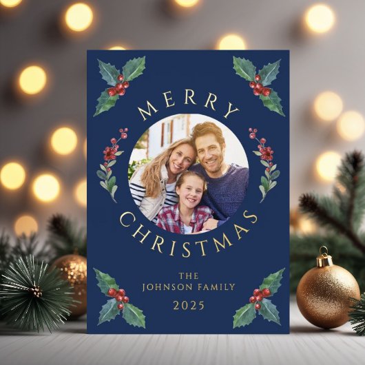 Feestelijke botanische foto kerst Folie Folie Feestdagenkaart