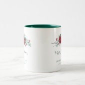 Feestelijke Botanische Kerst Feestdagen Custom Tweekleurige Koffiemok (Center)