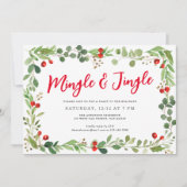 Feestelijke Botanische Mingle & Jingle Kerstfeest Feestdagenkaart (Voorkant)