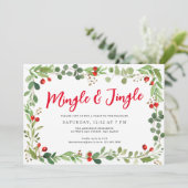 Feestelijke Botanische Mingle & Jingle Kerstfeest Feestdagenkaart (Staand voorkant)