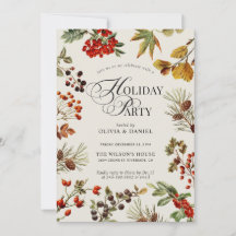 Feestelijke botanische planten bessen script