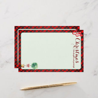 Feestelijke botanische rustieke kerst rood groen r briefpapier