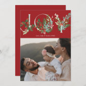 Feestelijke Botanische VREUGDE Kerstmis Traditione Feestdagenkaart (Voorkant / Achterkant)