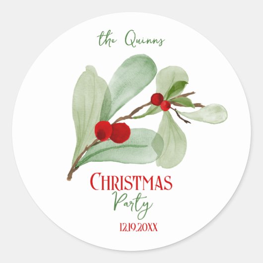 Feestelijke botanische vrolijke kerst Sticker (Voorkant)