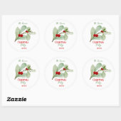 Feestelijke botanische vrolijke kerst Sticker (Vel)