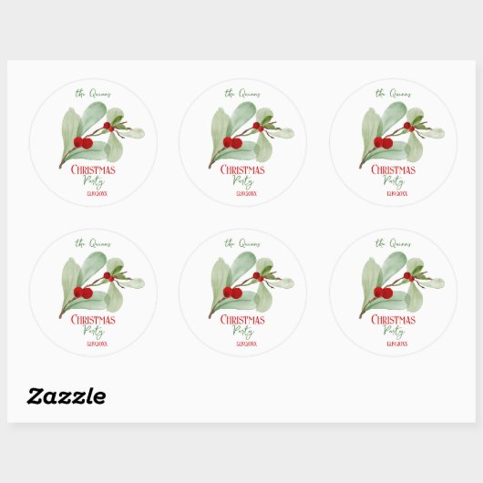 Feestelijke botanische vrolijke kerst Sticker (Vel)