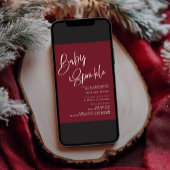 Feestelijke Bourgogne Rode Baby Sprinkle Uitnodigi Kaart