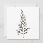 Feestelijke Bourgondië Groene Winter Kerstbruiloft Bedankkaart (Achterkant)