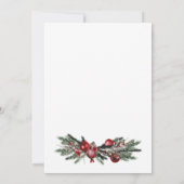 Feestelijke Bourgondië Groene Winter Kerstbruiloft Kaart (Achterkant)