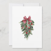 Feestelijke Bourgondië Groene Winter Kerstbruiloft Save The Date (Achterkant)