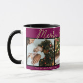 Feestelijke Bourgondië Vrolijk Kerstfeest 3 Foto's Mok (Links)