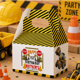 Feestelijke Bouw Dump Truck 1e Verjaardagsfeest Bedankdoosjes