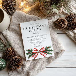 Feestelijke Bow Corporate Christmas Party Kaart