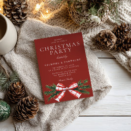Feestelijke Bow Red Corporate Christmas Party Kaart
