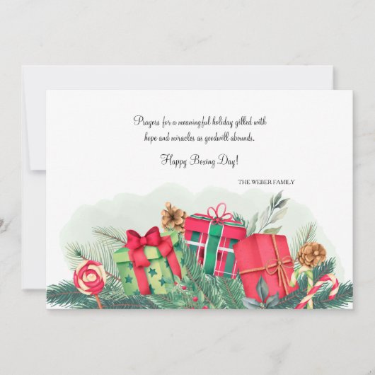 Feestelijke Boxing Day Holiday Kaart (Voorkant)