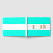 Feestelijke Bright Aqua White Stripes LAAT IT SNEE Gastenboek (Volledig)