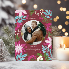 Feestelijke Bright Bourgondische Kerstvakantie Kaa Feestdagenkaart