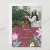 Feestelijke Bright Bourgondische Kerstvakantie Kaa Feestdagenkaart (Achterkant)