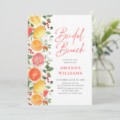 Feestelijke Bright Floral Citrus Slice Bridal Brun Kaart (Staand voorkant)