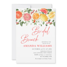 Feestelijke Bright Floral Citrus Slice Bridal Brun